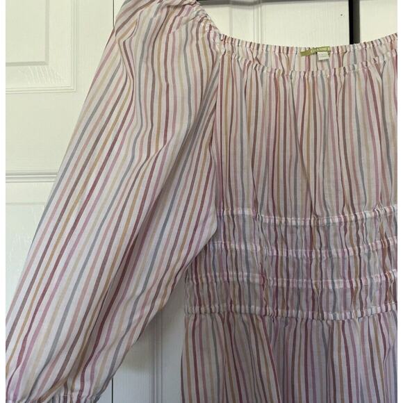 NWT Gianni Bini Alice Top White Stripe Size Large - Picture 2 of 7